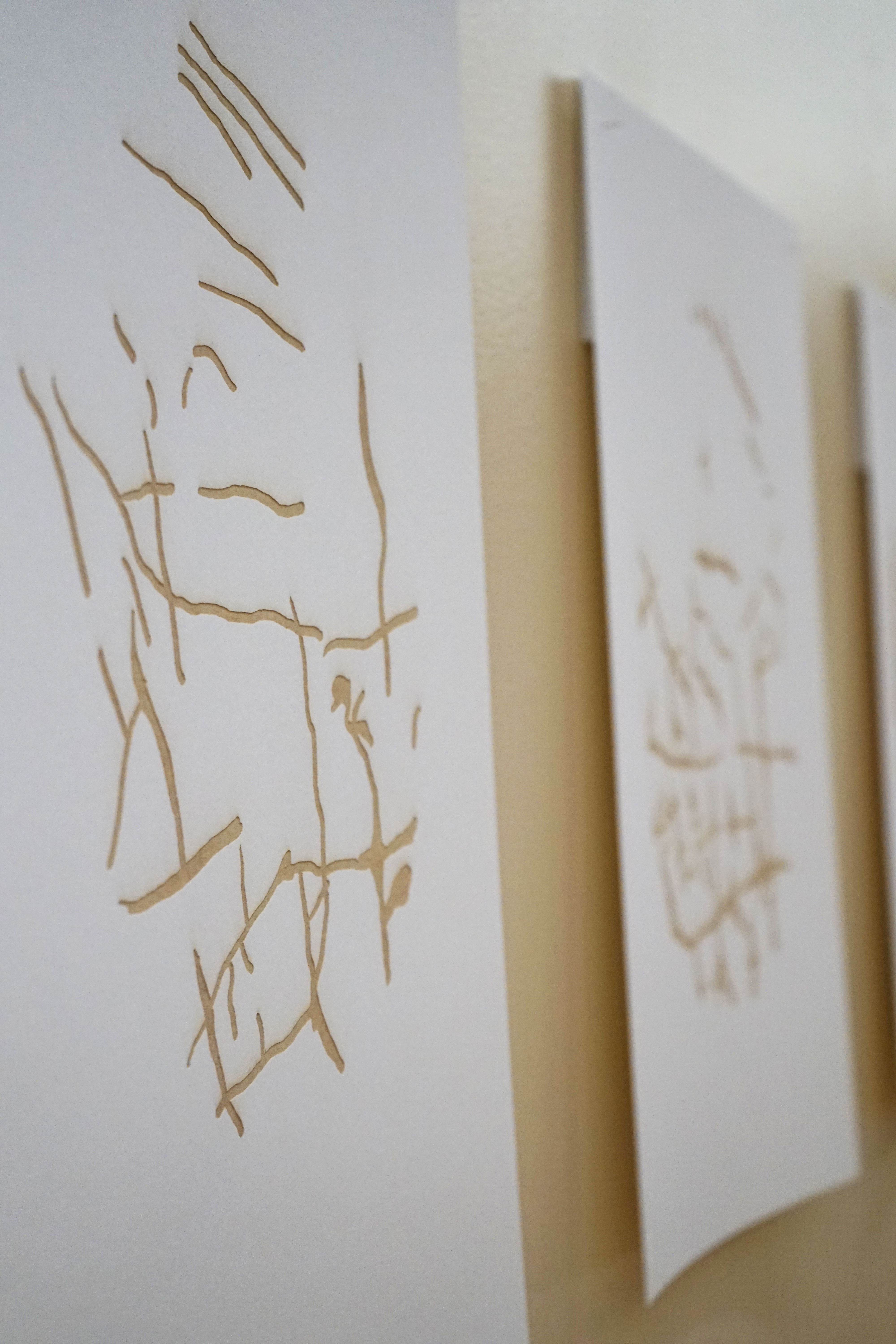 Huellas / Traces, laser prints on water color paper. 2019